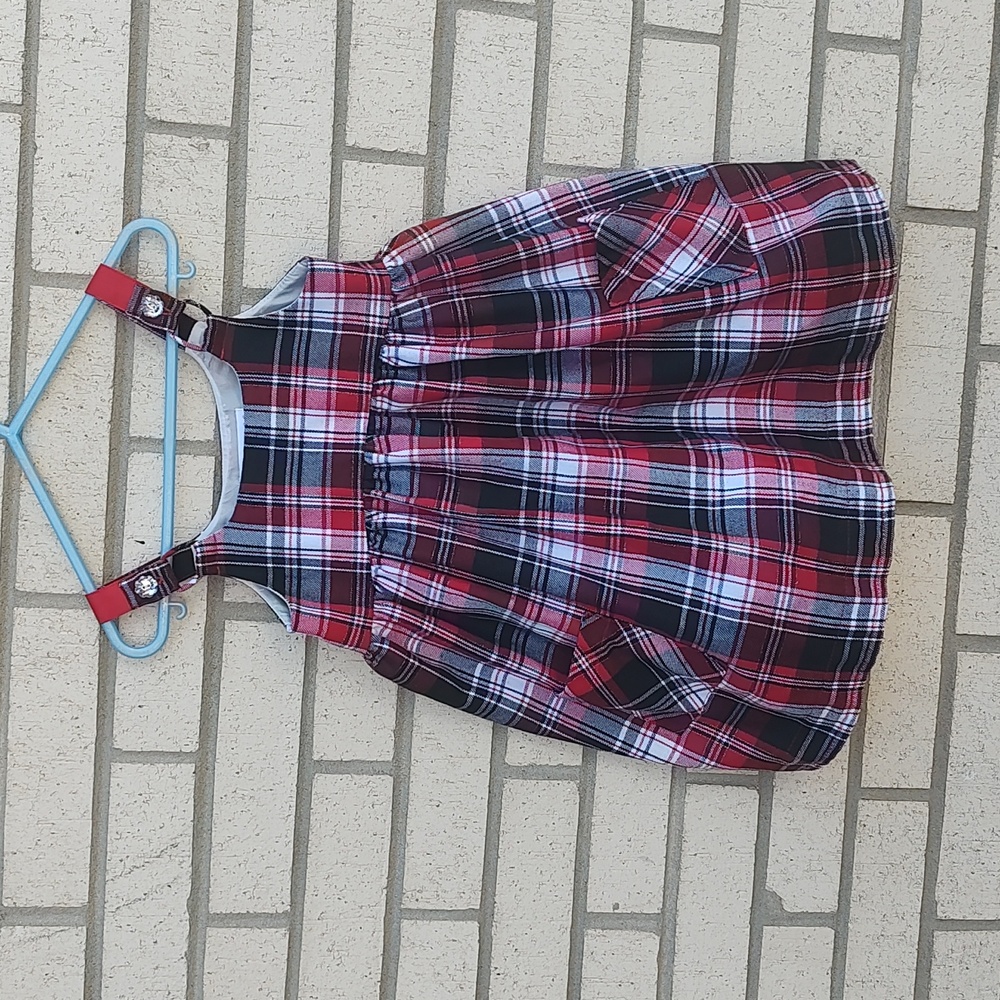 Bonnie Jean Red Paid Dress - Picture 4 of 9